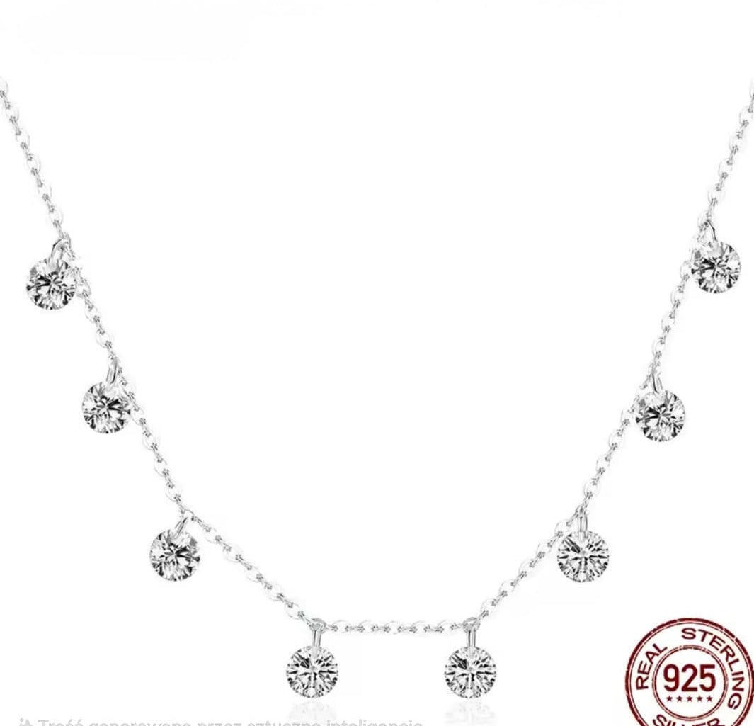 Dainty Crystal Teardrop Necklace for Women
