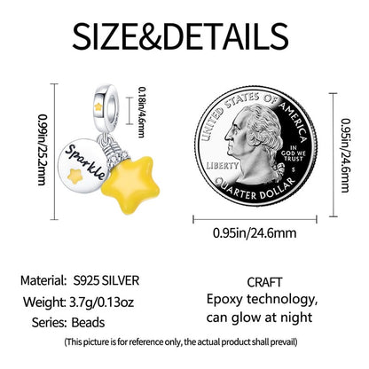 Yellow Star Sparkle Charm