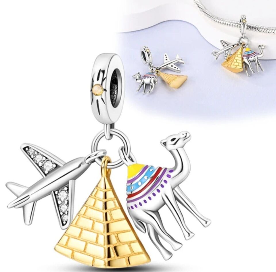 Egyptian Pyramid Camel Travel Charm - bellissi