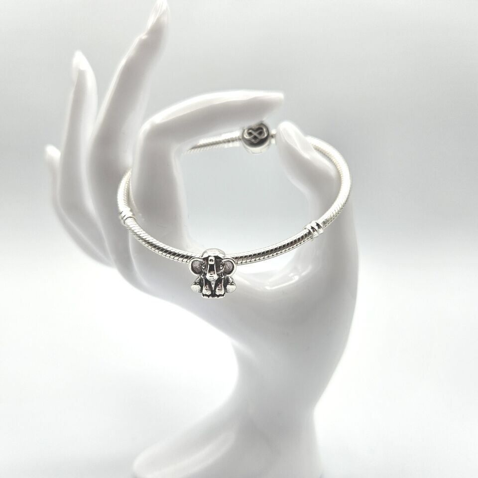 Elephant bead charm 925 sterling silver symbolic animal jewelry elegant bracelet accessory gift