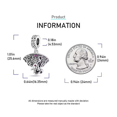 Elephant Dangle Charm - bellissi