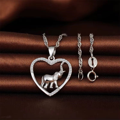 Elephant in Heart Necklace - bellissi