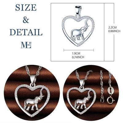 Elephant in Heart Necklace - bellissi