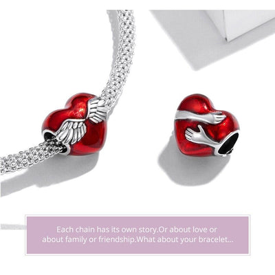 Embrace Of Love Heart With Wings Charm - bellissi