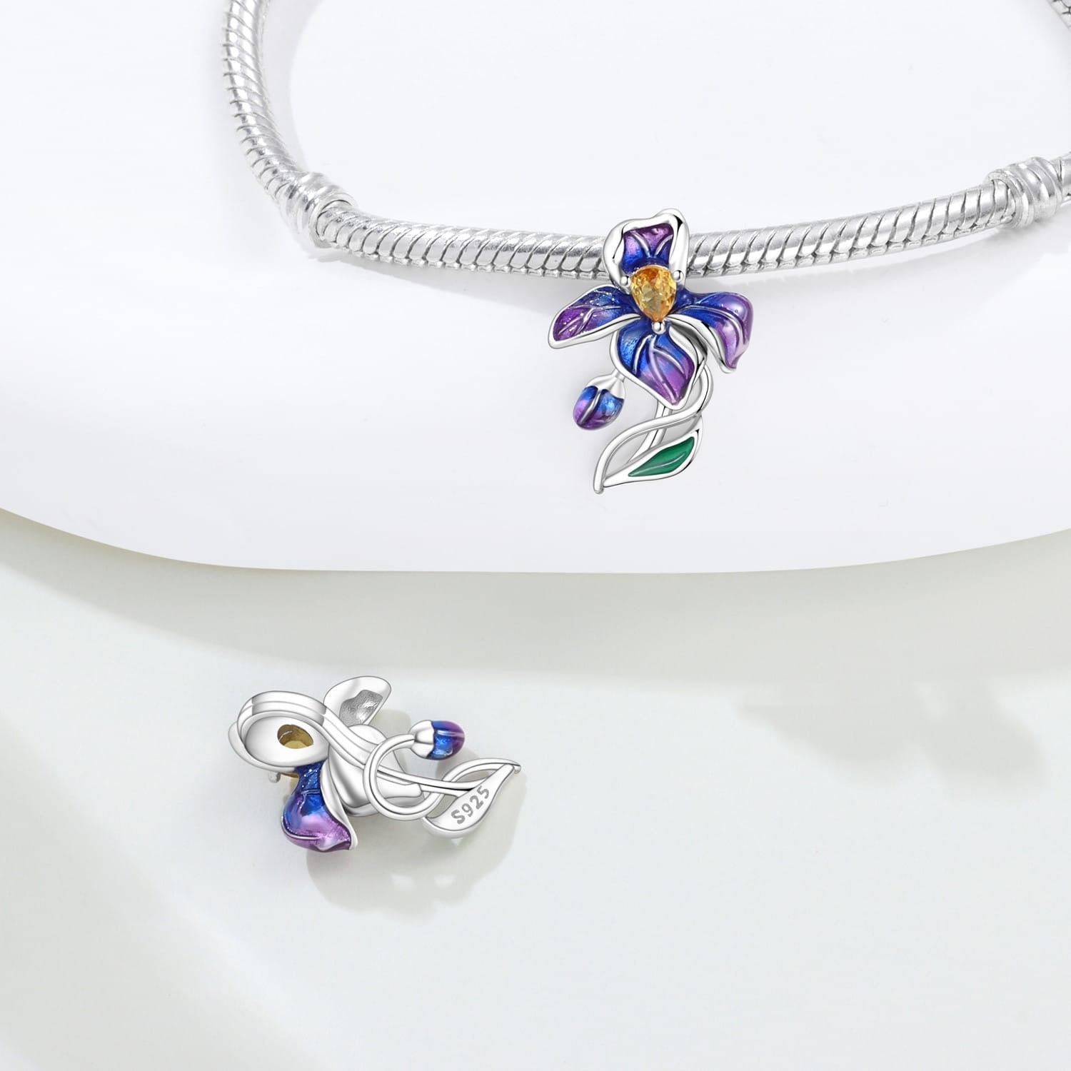 Enchanted IrisGlow charm — luminous iridescent pendant with magical floral sparkle
