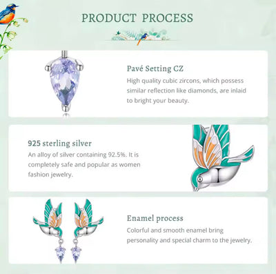 Exqusite Kingfisher Stud Earrings - bellissi