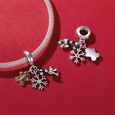 Festive Gingerbread Candy Cane Charm - bellissi