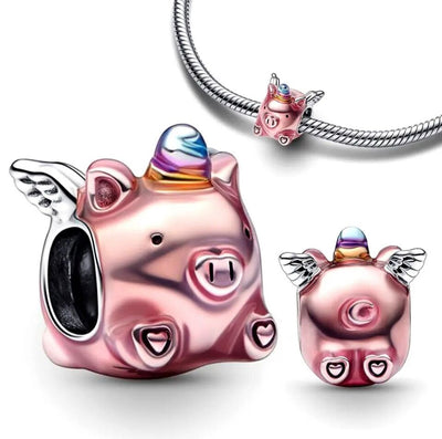 Flying Unicorn Pig Charm - bellissi