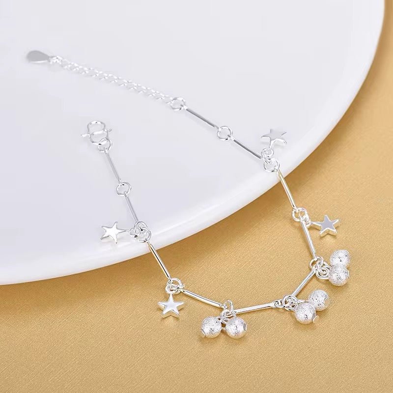 Frosted Beads Star Charm Bracelet - bellissi