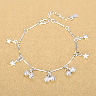 Frosted Beads Star Charm Bracelet - bellissi
