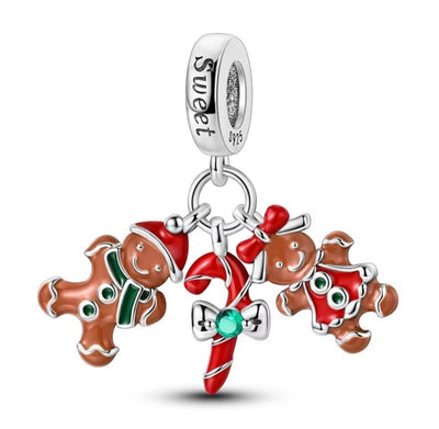 Gingerbread Couple Dangle Charm - bellissi