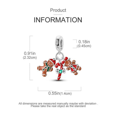 Gingerbread Couple Dangle Charm - bellissi