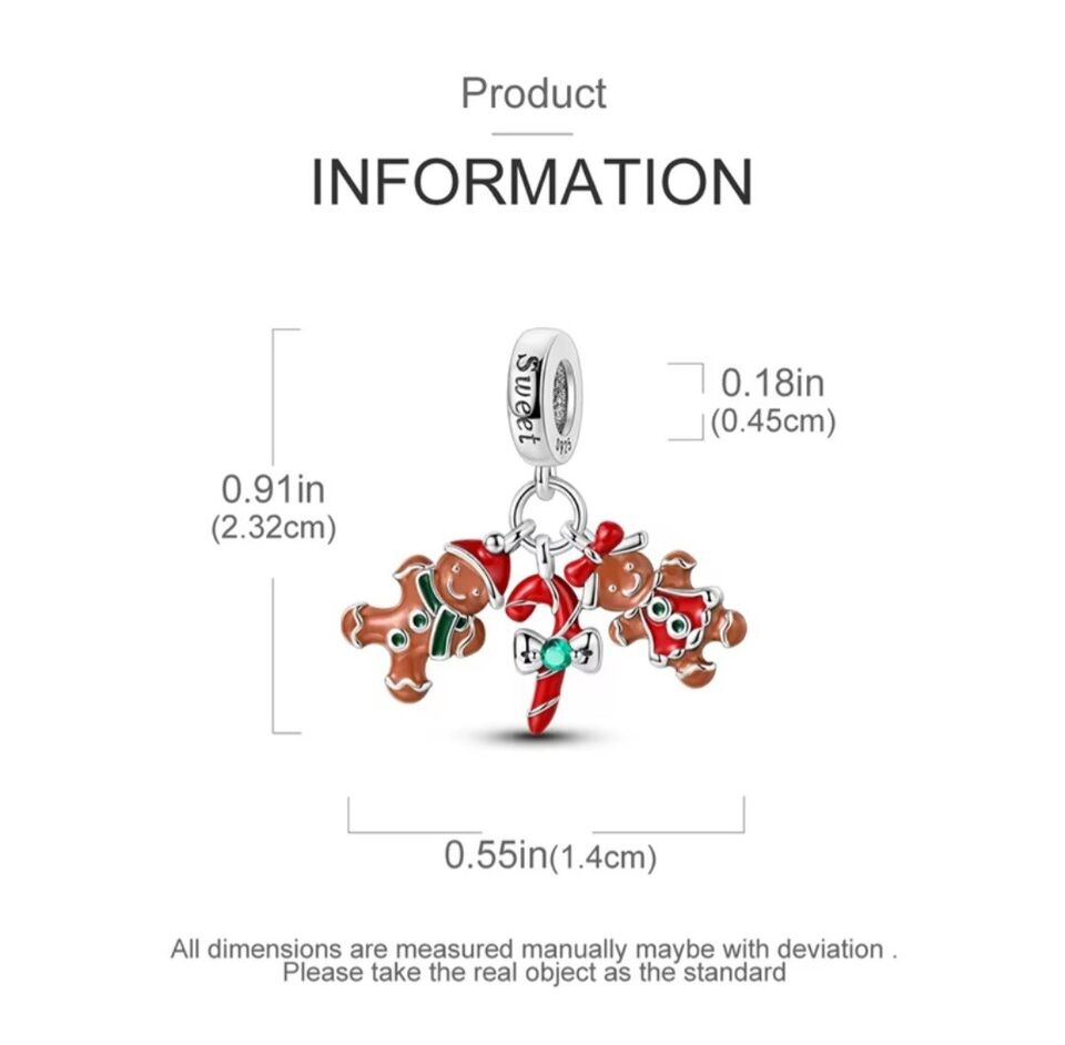 Gingerbread Couple Dangle Charm - bellissi