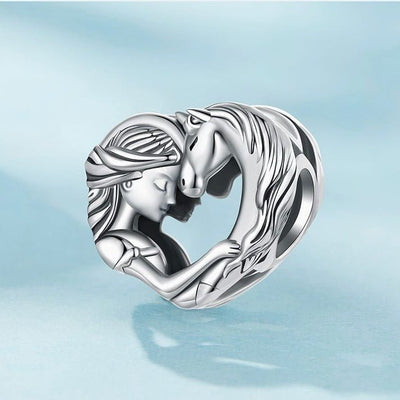 Girl & Horse Heart Charm - bellissi