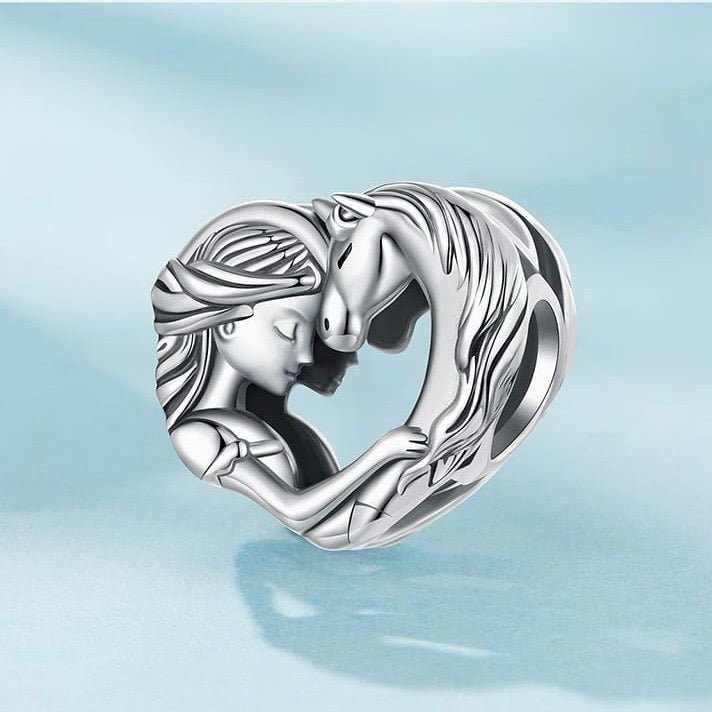 Girl & Horse Heart Charm - bellissi