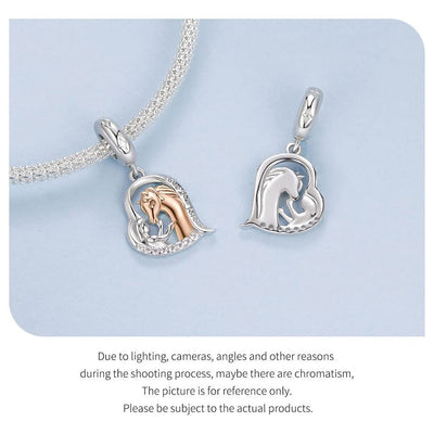 Girl & Horse Heart Dangle Charm - bellissi