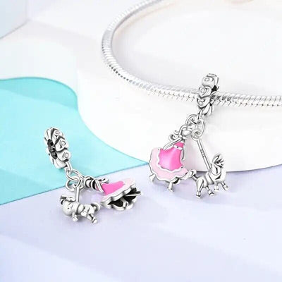Girl With Dog on Lash Charm - bellissi