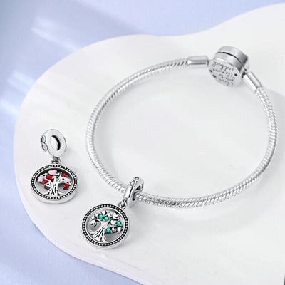 Glitter Zirconia Tree of Life Charm - bellissi