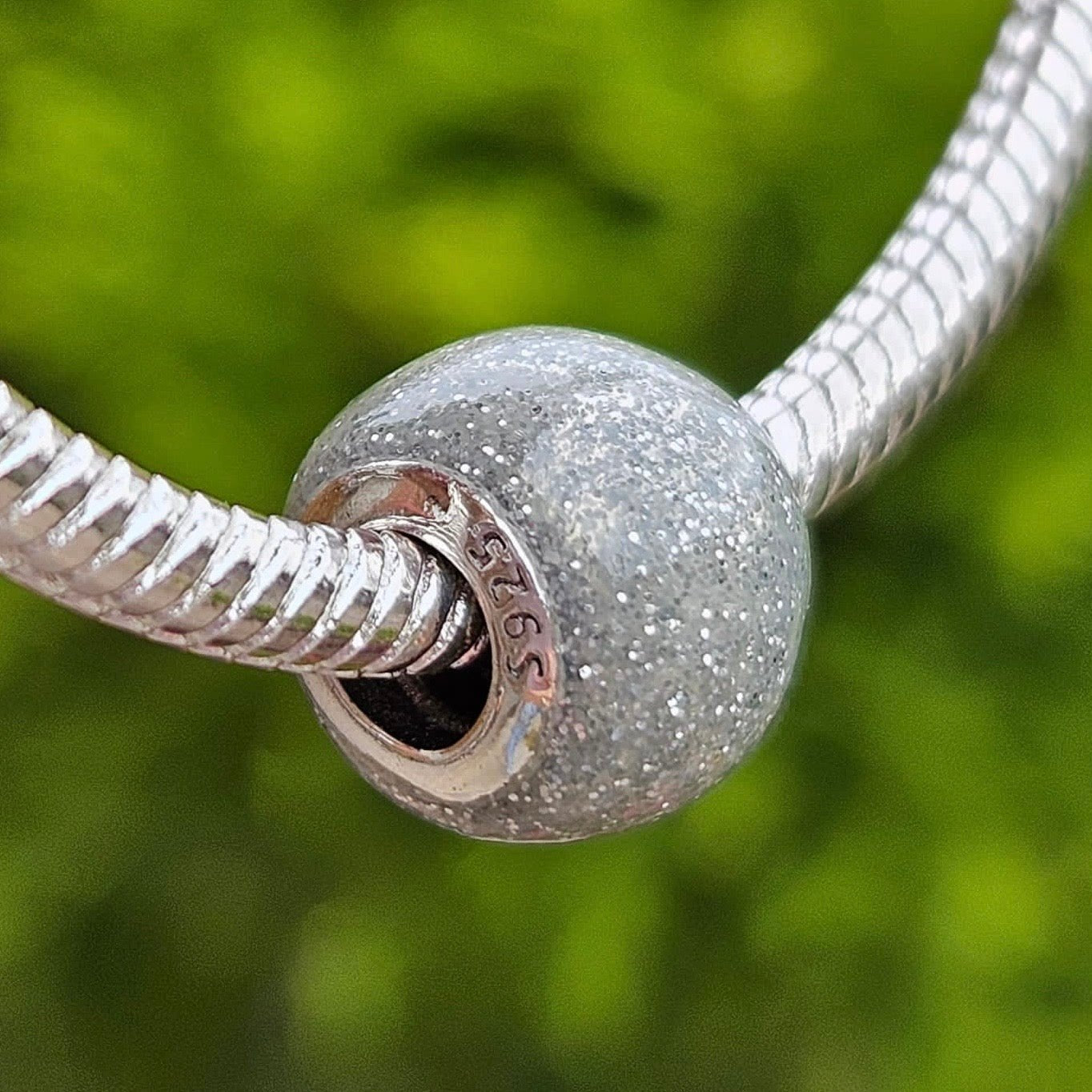 Glittering Galaxy Murano Glass Bead Charm - bellissi