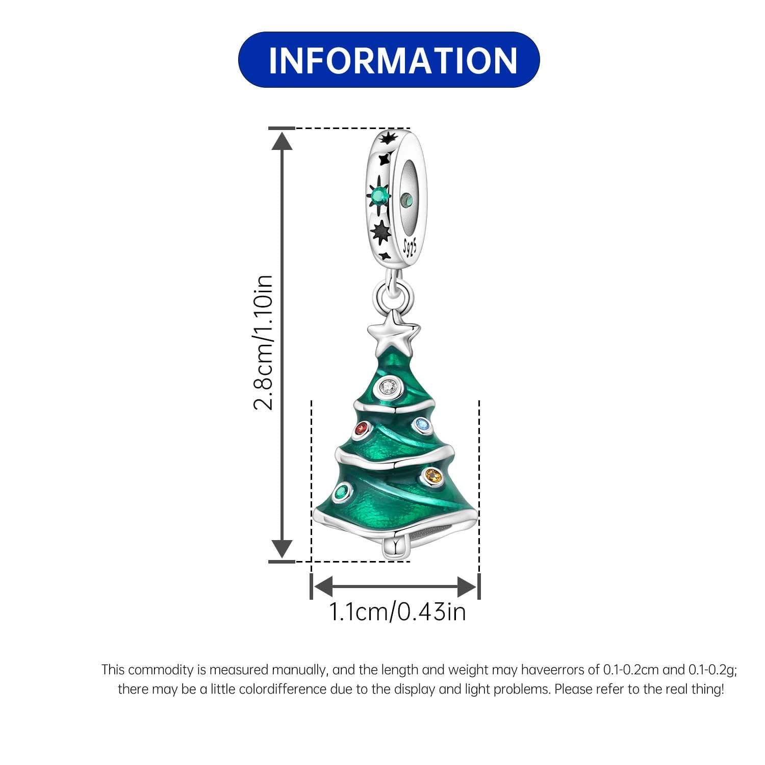 Glittering Holiday Tree Charm - bellissi