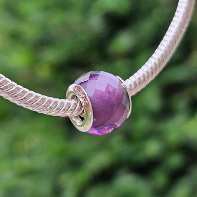 Glittering Pink Murano Bead Charm - bellissi