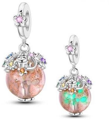Glow In The Dark Murano Glass Dangle Charm - bellissi