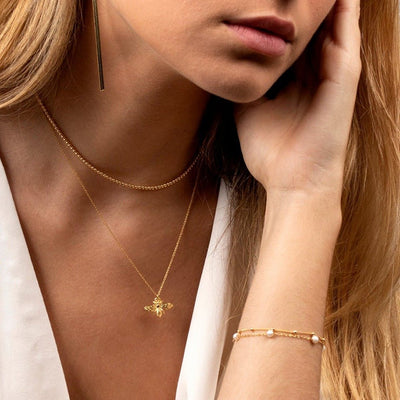 Gold Bee Necklace - bellissi