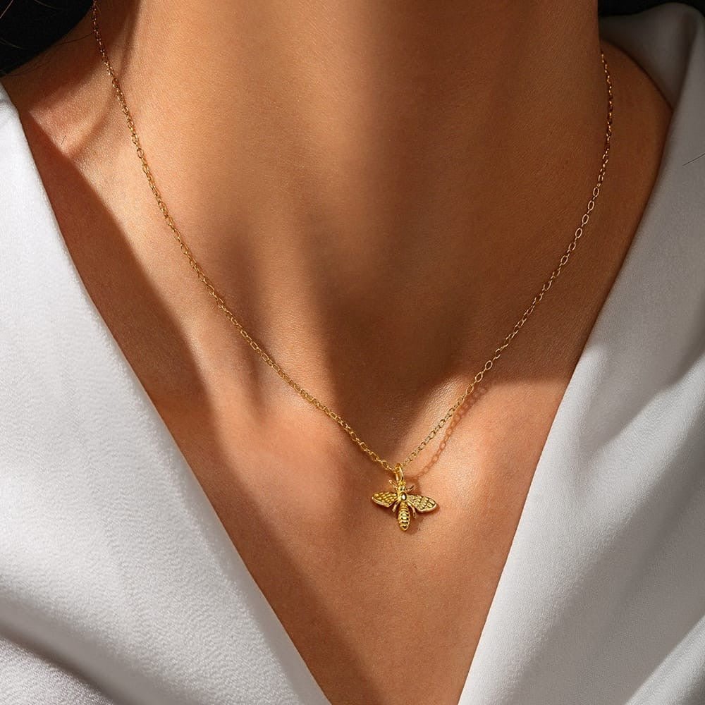 Gold Bee Necklace - bellissi