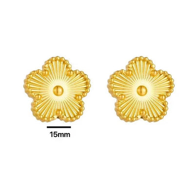 Gold Clover Flower Necklace Bracelet & Earrings - bellissi