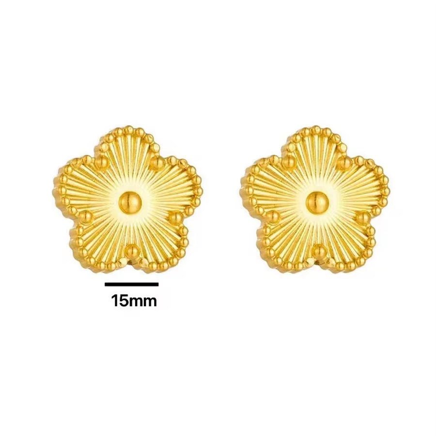 Gold Clover Flower Necklace Bracelet & Earrings - bellissi