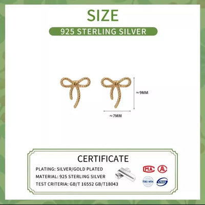 Gold Plated Bow Stud Earrings - bellissi