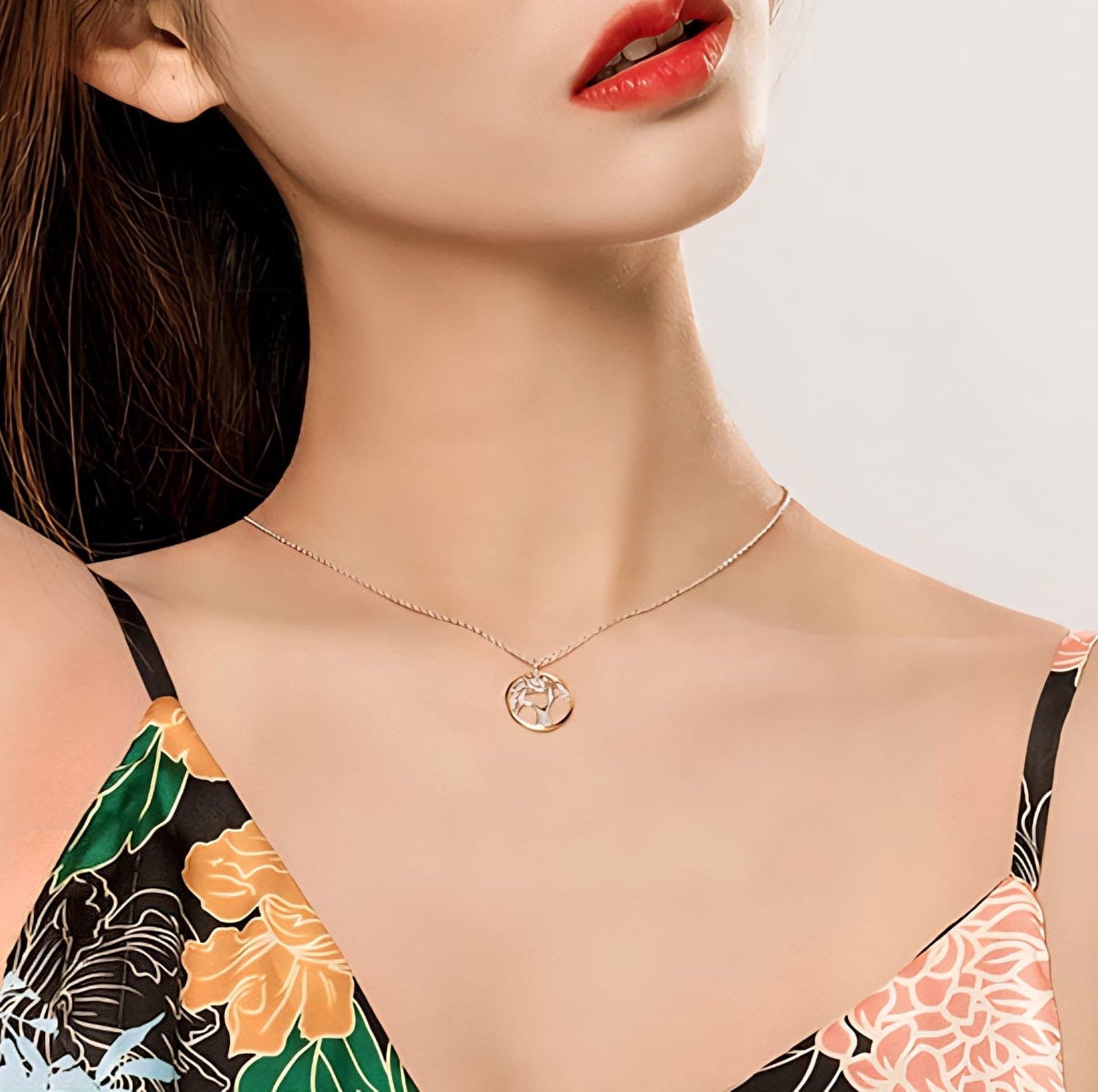 Golden Circle Tree of Life Necklace - bellissi