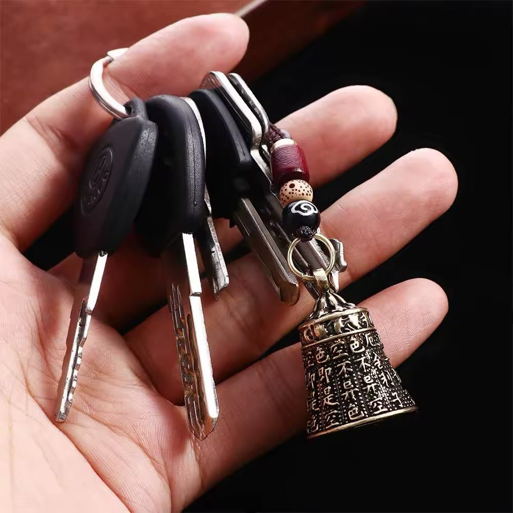 Good Luck Brass Bell Tibetan Keychain - bellissi