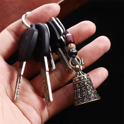 Good Luck Brass Bell Tibetan Keychain - bellissi