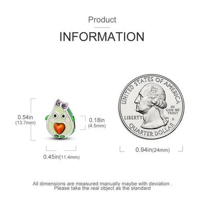 Green Avocado Heart Charm - bellissi