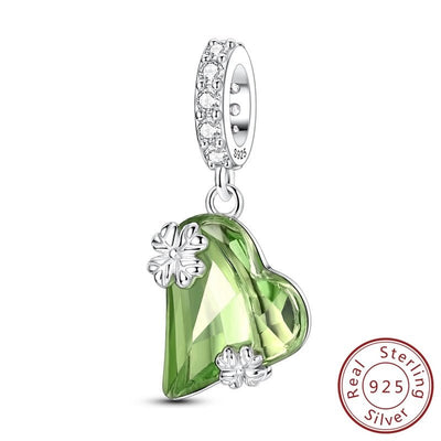 Green Heart Lucky Clover Charm - bellissi