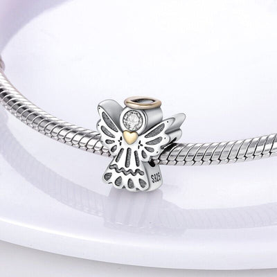 Guardian Angel With Golden Heart Charm - bellissi