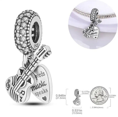 Guitar Violin & Music Lover Charm - bellissi