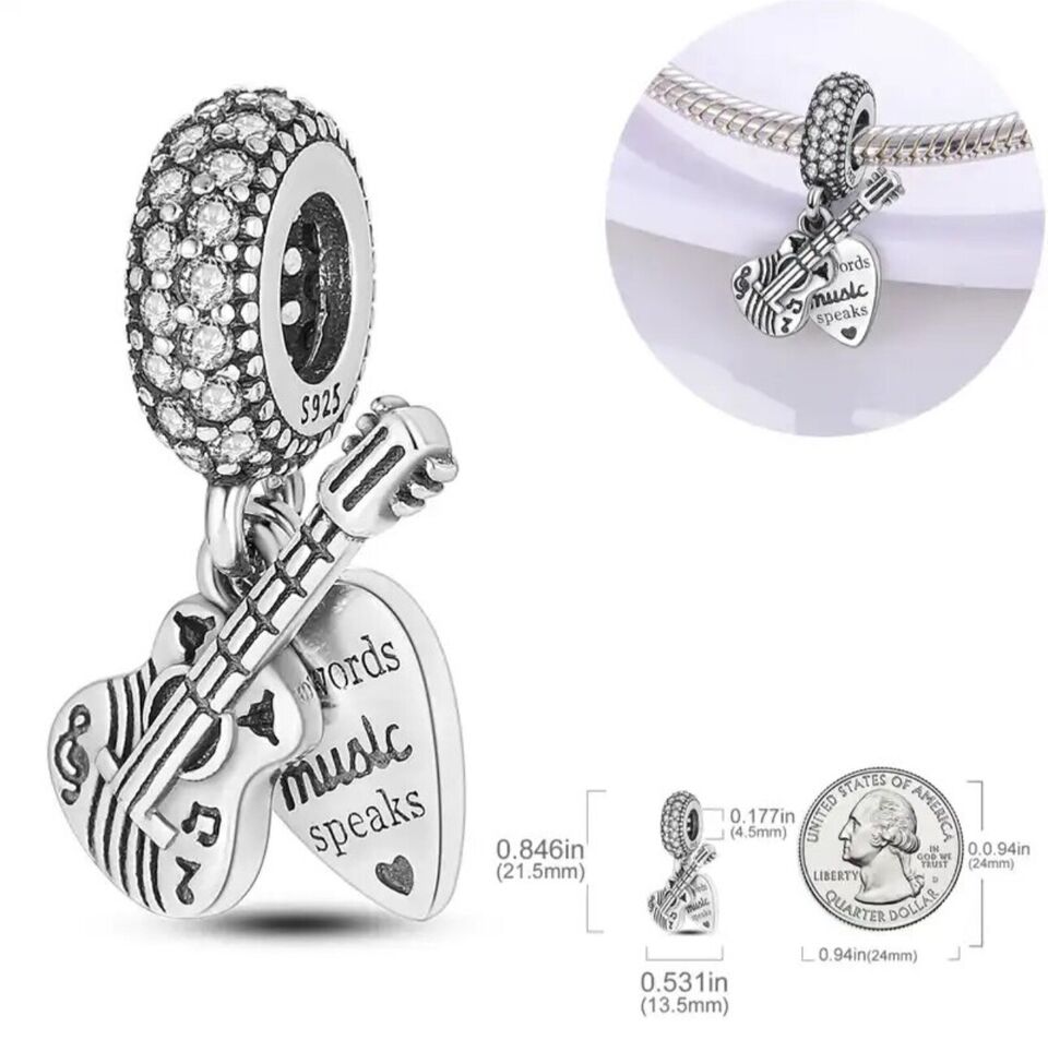 Guitar Violin & Music Lover Charm - bellissi