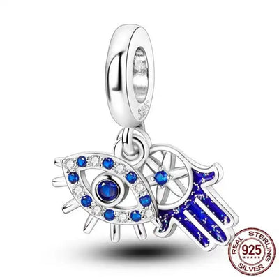 Hamsa Hand & Evil Eye Dangle Charm - bellissi