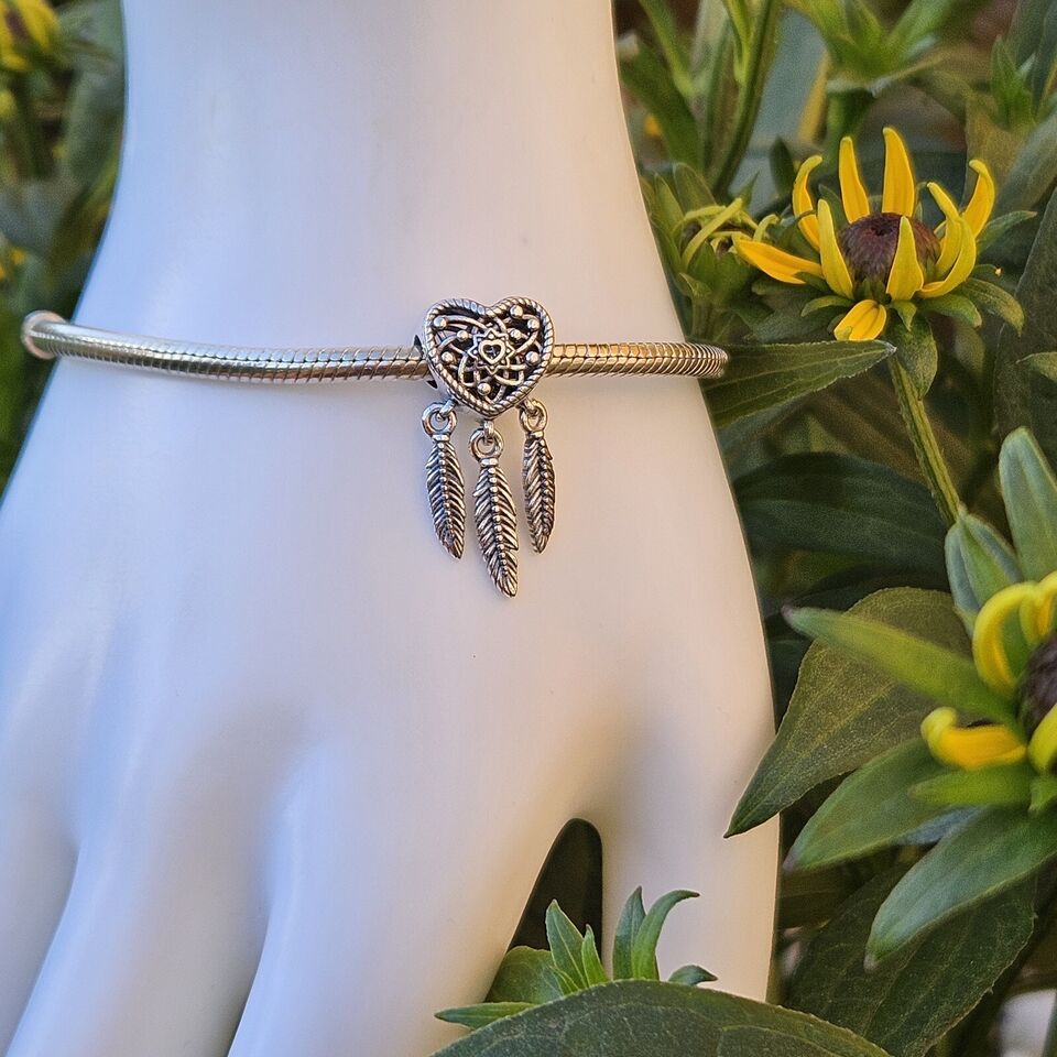 Heart Dreamcatcher Dangle Charm - bellissi