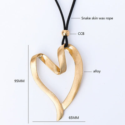 Heart Pendant Long Necklace - bellissi