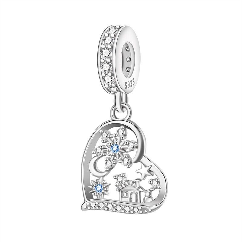 Heart With Snowflakes & House Christmas - bellissi