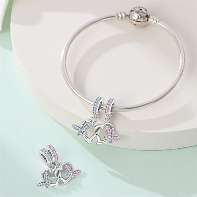 Hearts & Butterflies Dangle Charm - bellissi