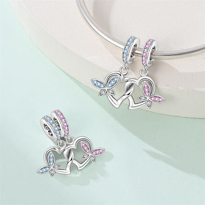 Hearts & Butterflies Dangle Charm - bellissi