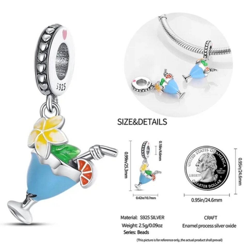 Holiday Cocktail Glass Dangle Charm - bellissi