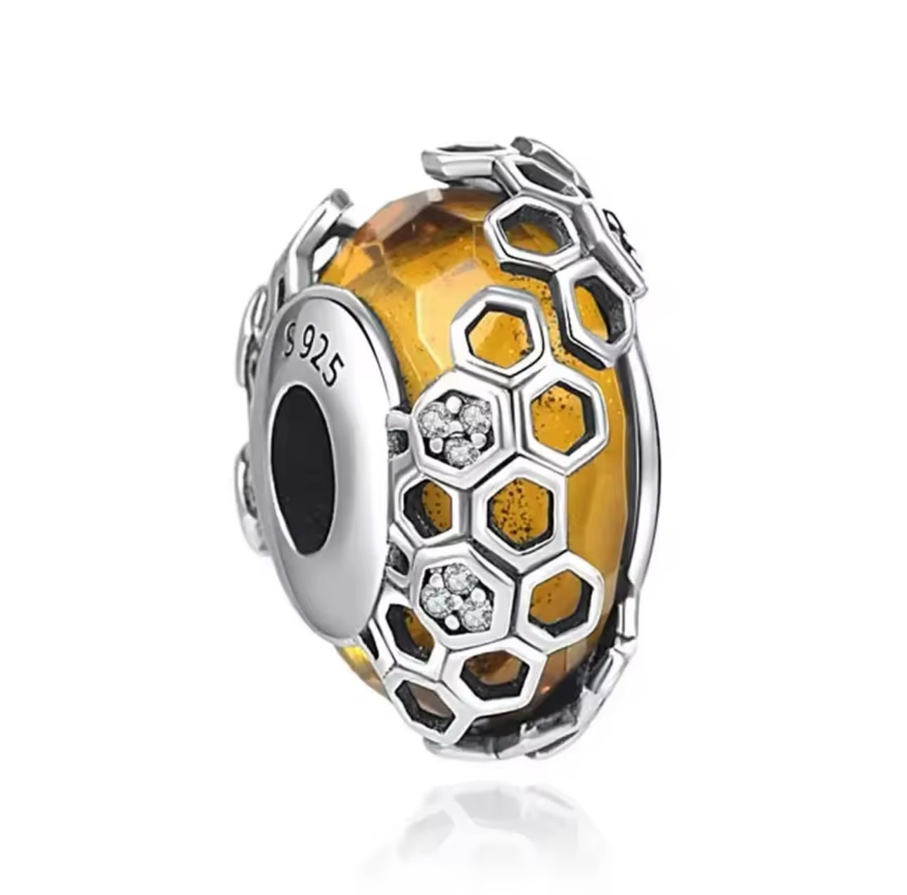 Honeycomb Murano Charm - bellissi
