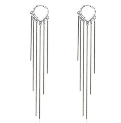 Hoop Long Multi Chain Drop Earrings Dangle - bellissi