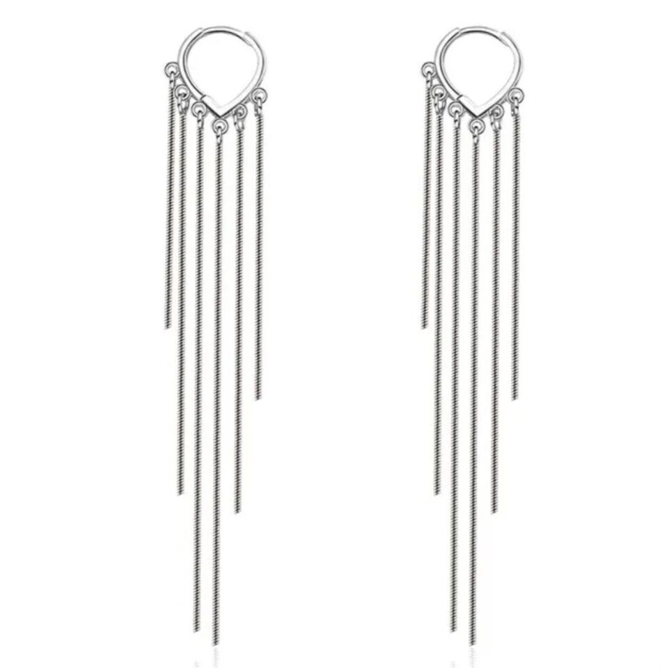 Hoop Long Multi Chain Drop Earrings Dangle - bellissi