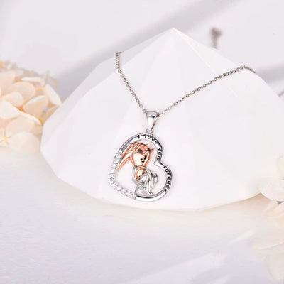 Horse & Girl Heart Necklace - bellissi